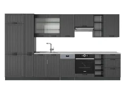 Mueble de cocina gris oscuro 355x60x81.6 fame-line