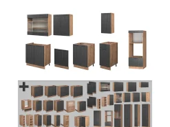 Mueble de cocina gris oscuro 300x60x81.6 fame-line