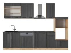 Mueble de cocina gris oscuro 300x60x81.6 fame-line