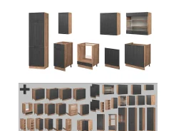 Mueble de cocina gris oscuro 300x46x81.6 fame-line