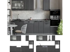 Mueble de cocina gris oscuro 300x46x81.6 fame-line