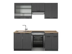 Mueble de cocina gris oscuro 200x60x81.6 fame-line