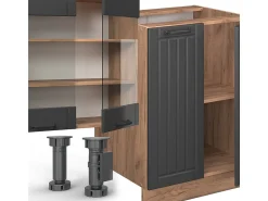Mueble de cocina gris oscuro 300x60x81.6 fame-line