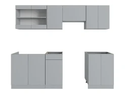 Mueble de cocina gris 240x60x81.6 r-line