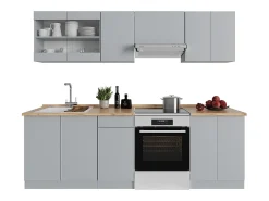 Mueble de cocina gris 240x60x81.6 r-line
