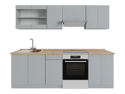 Mueble de cocina gris 240x60x81.6 r-line