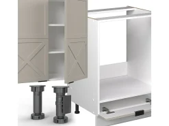 Mueble de cocina gris/beige/blanco 300x60x81.6 fame-line