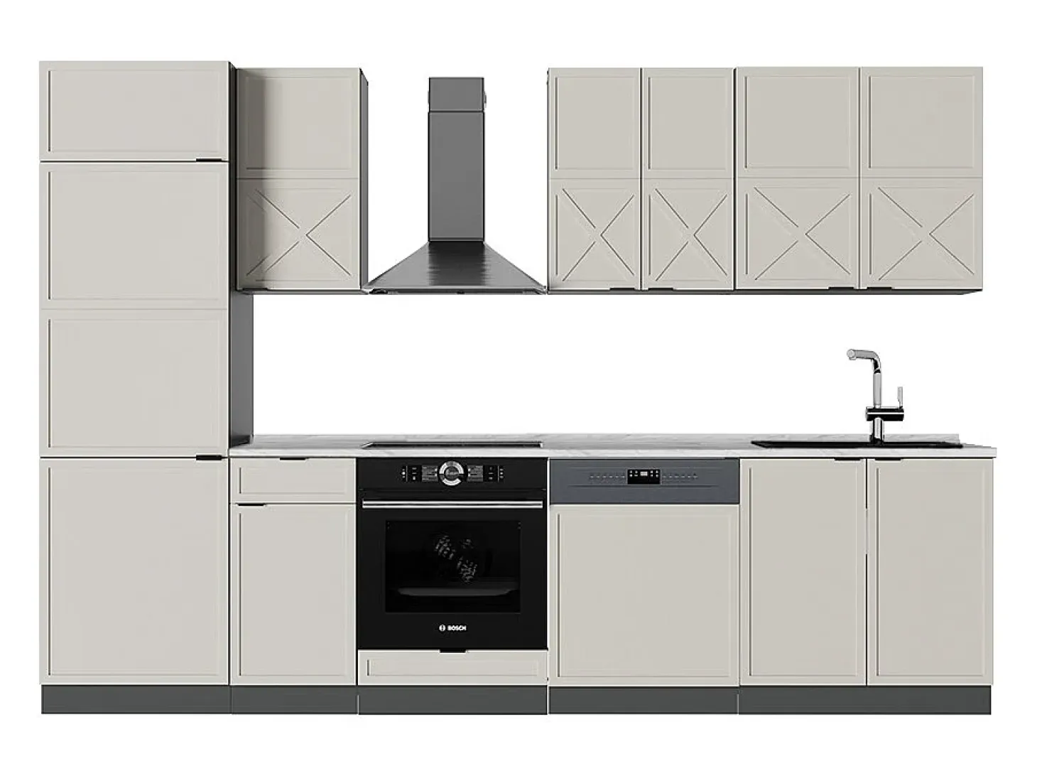 Mueble de cocina gris/beige/antracita 300x60x81.6 fame-line
