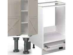 Mueble de cocina gris/beige/blanco 355x60x81.6 fame-line