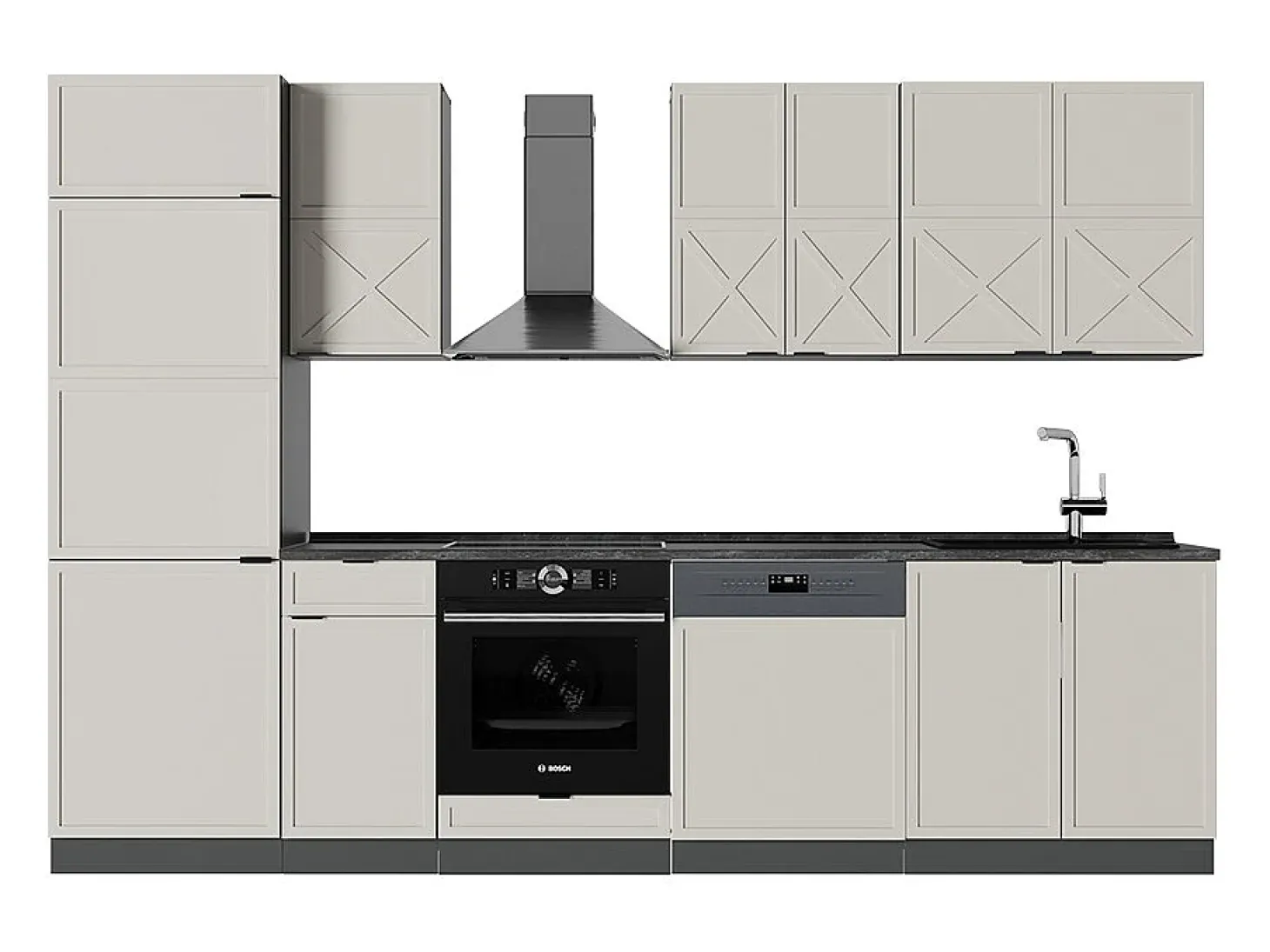 Mueble de cocina gris/beige/antracita 300x60x81.6 fame-line