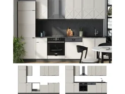 Mueble de cocina gris/beige/antracita 300x60x81.6 fame-line