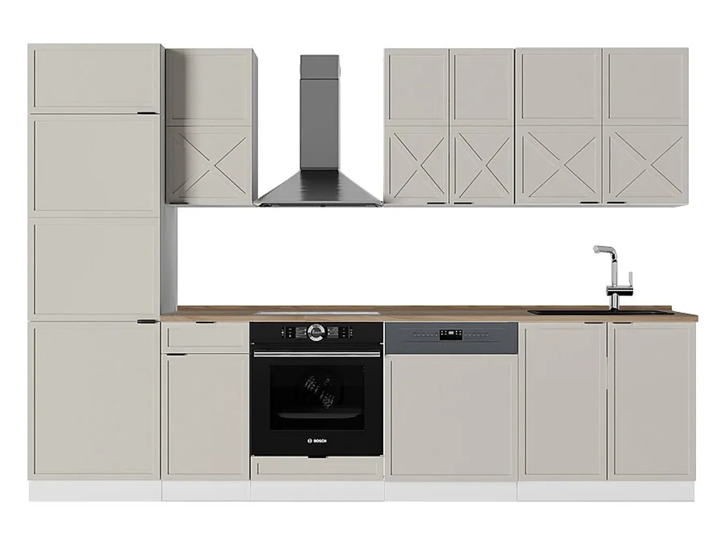 Mueble de cocina gris/beige/blanco 300x60x81.6 fame-line