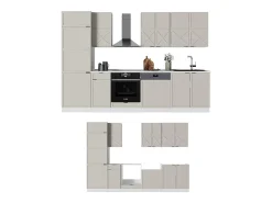 Mueble de cocina gris/beige/blanco 300x60x81.6 fame-line