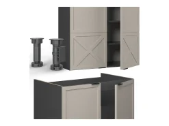 Mueble de cocina gris/beige/antracita 235x46x81.6 fame-line