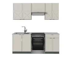Mueble de cocina gris/beige/antracita 200x46x81.6 fame-line