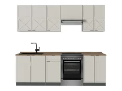 Mueble de cocina gris/beige/antracita 240x60x81.6 fame-line