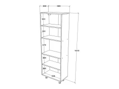 Mueble de cocina haaus Arno, 4 puertas, blanco, 56 x 30 x 161 cm