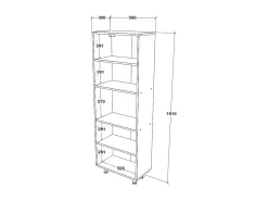 Mueble de cocina haaus Arno, 4 puertas, blanco, 56 x 30 x 161 cm