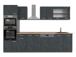Mueble de cocina hormigón negro/antracita 300x60x81.6 r-line