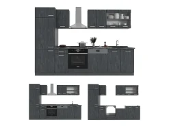 Mueble de cocina hormigón negro/antracita 300x60x81.6 r-line