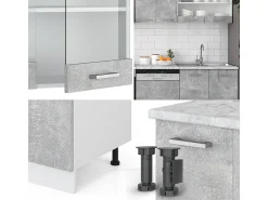 Mueble de cocina hormigón 300x60x81.6 r-line