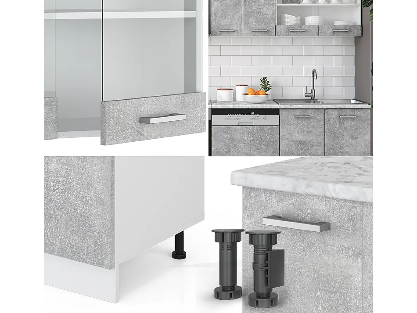 Mueble de cocina hormigón 300x60x81.6 r-line