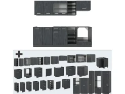 Mueble de cocina hormigón negro/antracita 240x60x81.6 r-line