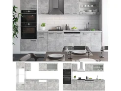 Mueble de cocina hormigón 300x46x81.6 r-line