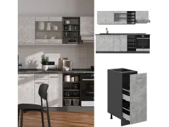 Mueble de cocina hormigón/antracita 240x60x81.6 r-line