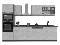 Mueble de cocina hormigón/antracita 300x46x81.6 r-line