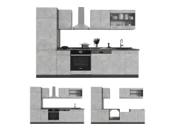 Mueble de cocina hormigón/antracita 300x46x81.6 r-line