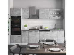 Mueble de cocina hormigón/blanco 300x60x81.6 r-line