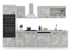 Mueble de cocina hormigón/blanco 300x60x81.6 r-line
