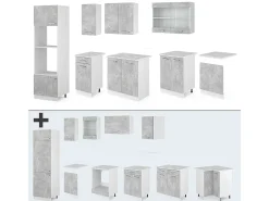 Mueble de cocina hormigón/blanco 300x60x81.6 r-line