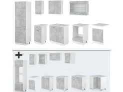 Mueble de cocina hormigón/blanco 300x60x81.6 r-line