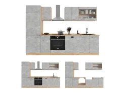 Mueble de cocina hormigón/roble dorado 300x46x81.6 r-line