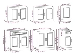Mueble de cocina Kalmar blanco 7 piezas madera contrachapada
