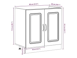 Mueble de Cocina Kalmar Gris Concreto 80 x 46 x 81,5 cm