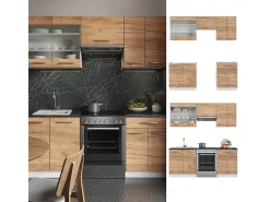 Mueble de cocina oro potencia roble/blanco 200x60x81.6 fame-line