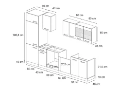 Mueble de cocina oro potencia roble/blanco 300x46x81.6 r-line