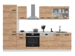 Mueble de cocina oro potencia roble/blanco 300x46x81.6 r-line