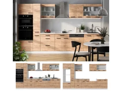 Mueble de cocina oro potencia roble/blanco 350x60x81.6 r-line