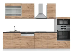 Mueble de cocina oro potencia roble/blanco 300x60x81.6 fame-line