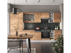 Mueble de cocina oro potencia roble/blanco 355x46x81.6 fame-line