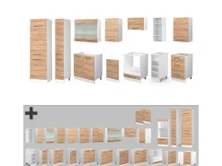 Mueble de cocina oro potencia roble/blanco 355x46x81.6 fame-line