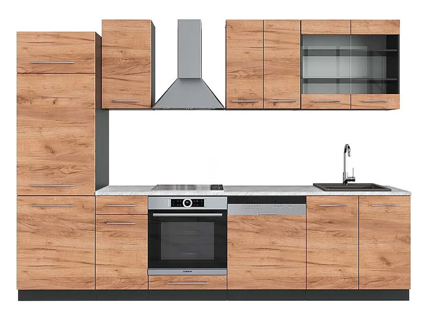 Mueble de cocina oro power roble/antracita 300x60x81.6 fame-line