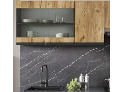 Mueble de cocina oro power roble/antracita 240x46x81.6 raul