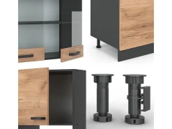 Mueble de cocina oro power roble/antracita 300x60x81.6 r-line