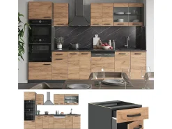 Mueble de cocina oro power roble/antracita 300x60x81.6 r-line