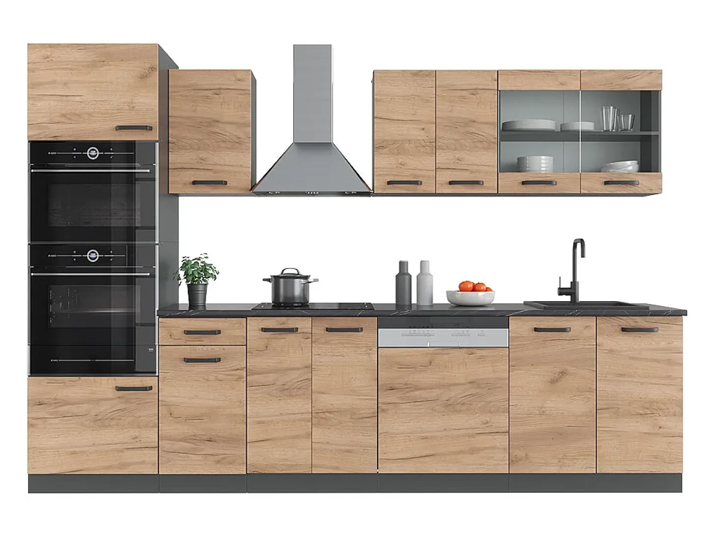 Mueble de cocina oro power roble/antracita 300x60x81.6 r-line